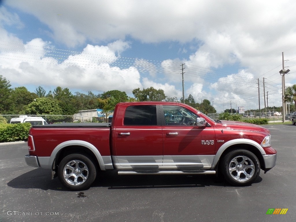 2013 1500 Laramie Crew Cab 4x4 - Deep Cherry Red Pearl / Canyon Brown/Light Frost Beige photo #9