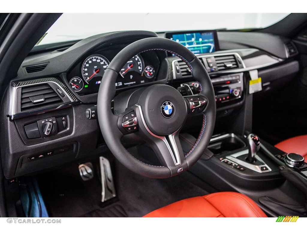 2017 BMW M3 Sedan Sakhir Orange/Black Dashboard Photo #116249680