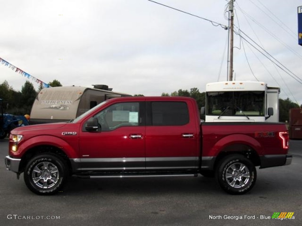 2016 F150 XLT SuperCrew 4x4 - Ruby Red / Medium Earth Gray photo #3