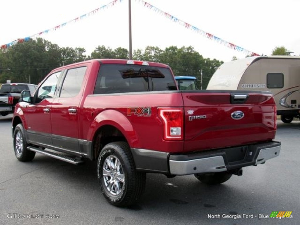 2016 F150 XLT SuperCrew 4x4 - Ruby Red / Medium Earth Gray photo #4