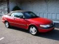 1996 Imola Red Saab 900 SE Turbo Convertible  photo #3