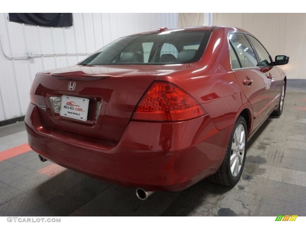 2007 Accord EX-L V6 Sedan - Moroccan Red Pearl / Gray photo #8