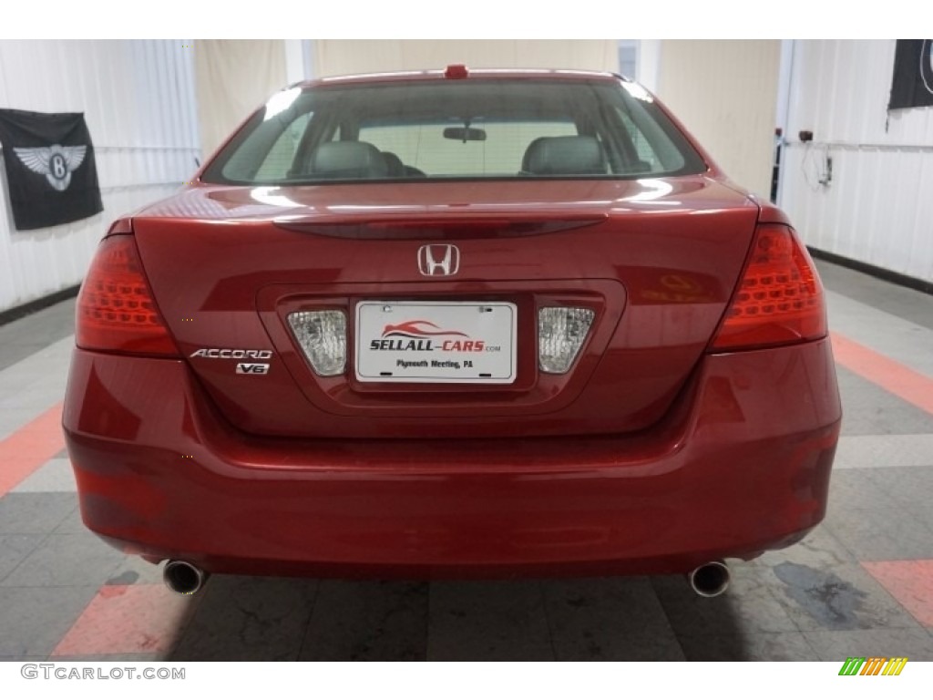 2007 Accord EX-L V6 Sedan - Moroccan Red Pearl / Gray photo #9