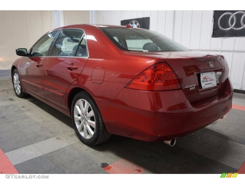 2007 Accord EX-L V6 Sedan - Moroccan Red Pearl / Gray photo #10