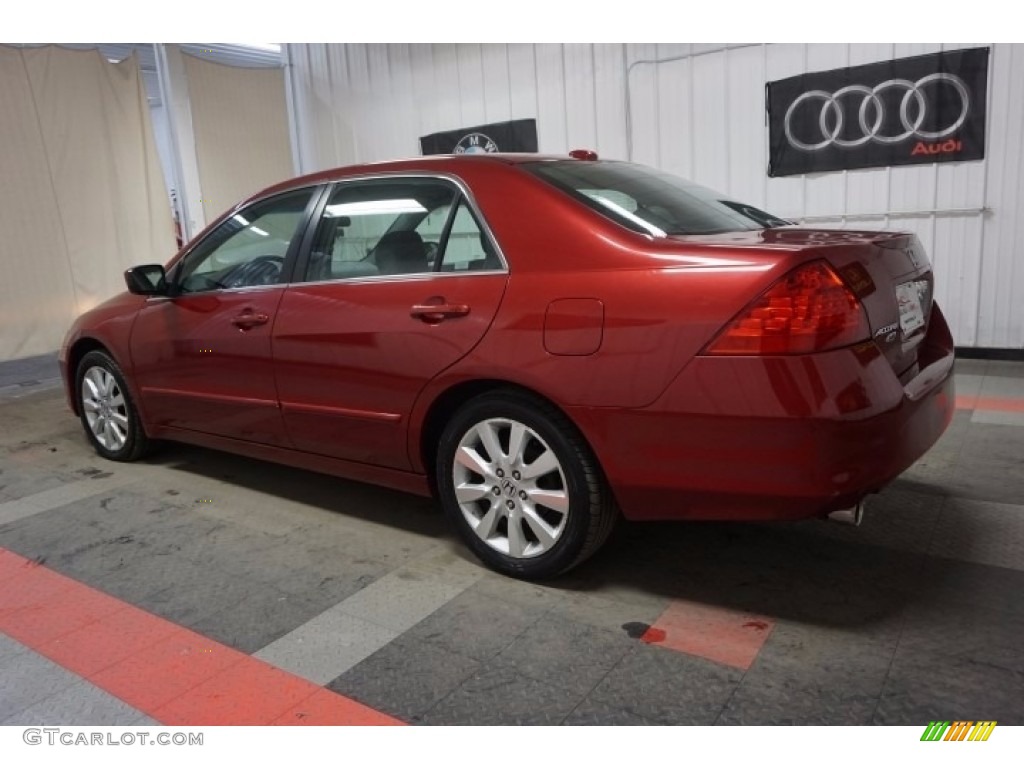 2007 Accord EX-L V6 Sedan - Moroccan Red Pearl / Gray photo #11