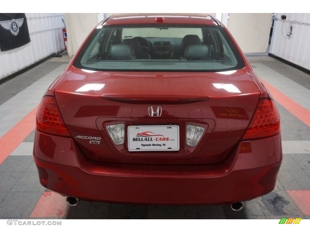 2007 Accord EX-L V6 Sedan - Moroccan Red Pearl / Gray photo #50