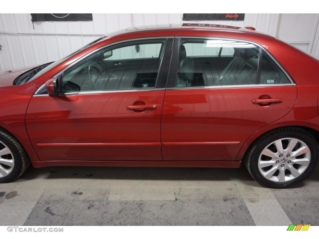 2007 Accord EX-L V6 Sedan - Moroccan Red Pearl / Gray photo #53