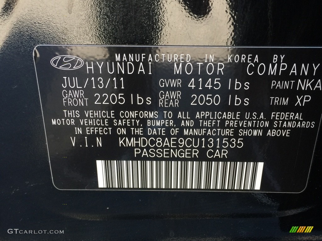 2012 Elantra GLS Touring - Black Noir Pearl / Black photo #31