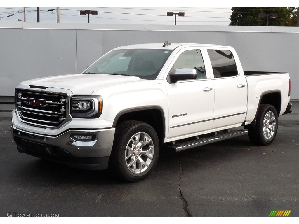 2017 Sierra 1500 SLT Crew Cab 4WD - White Frost Tricoat / Cocoa/­Dune photo #1