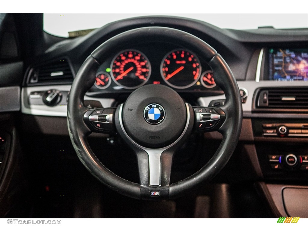 2014 BMW 5 Series 535i Sedan Mocha/Black Steering Wheel Photo #116294034