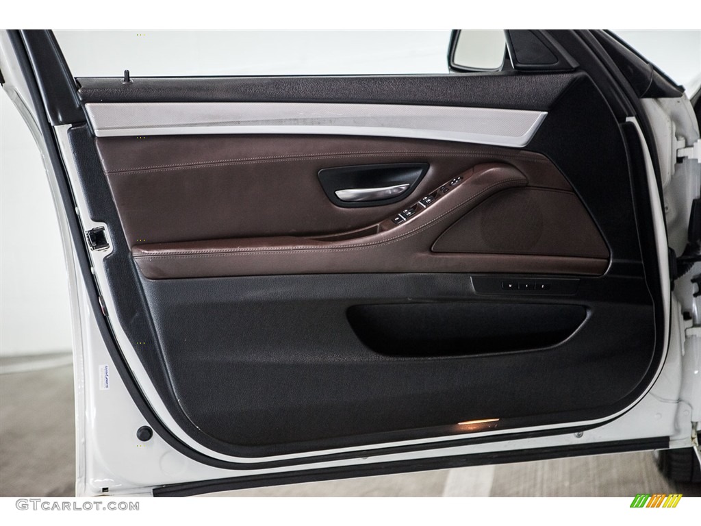 2014 BMW 5 Series 535i Sedan Mocha/Black Door Panel Photo #116294181