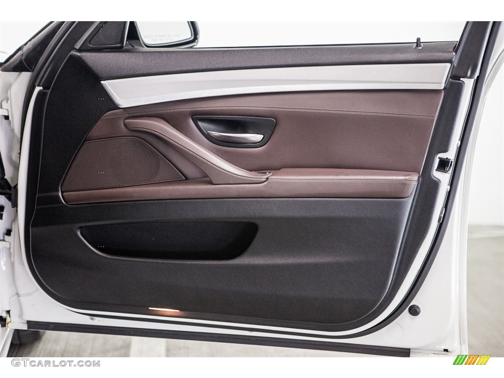 2014 BMW 5 Series 535i Sedan Mocha/Black Door Panel Photo #116294245