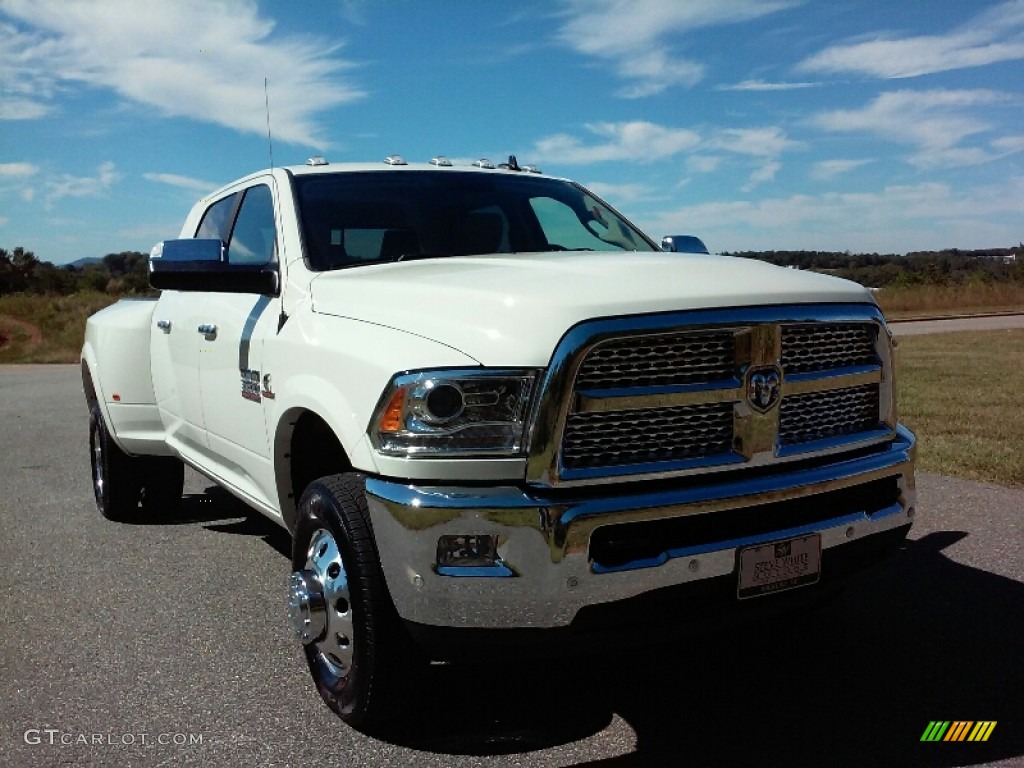Pearl White 2017 Ram 3500 Laramie Mega Cab 4x4 Dual Rear Wheel Exterior Photo #116300202