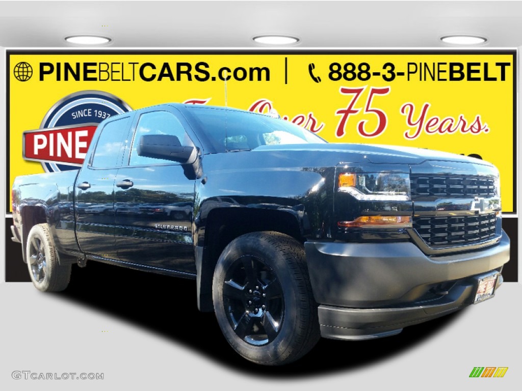 2017 Silverado 1500 WT Double Cab 4x4 - Black / Dark Ash/Jet Black photo #1