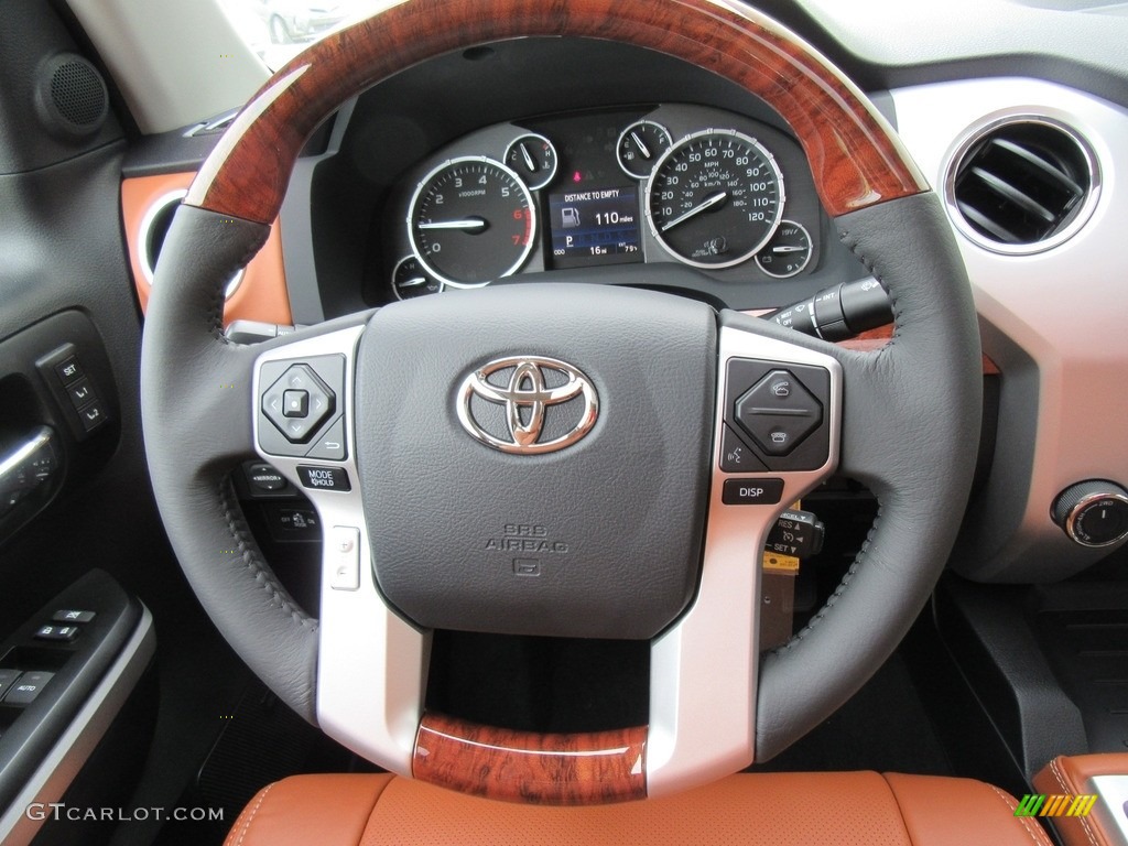 2017 Toyota Tundra 1794 CrewMax 4x4 1794 Edition Black/Brown Steering Wheel Photo #116305896