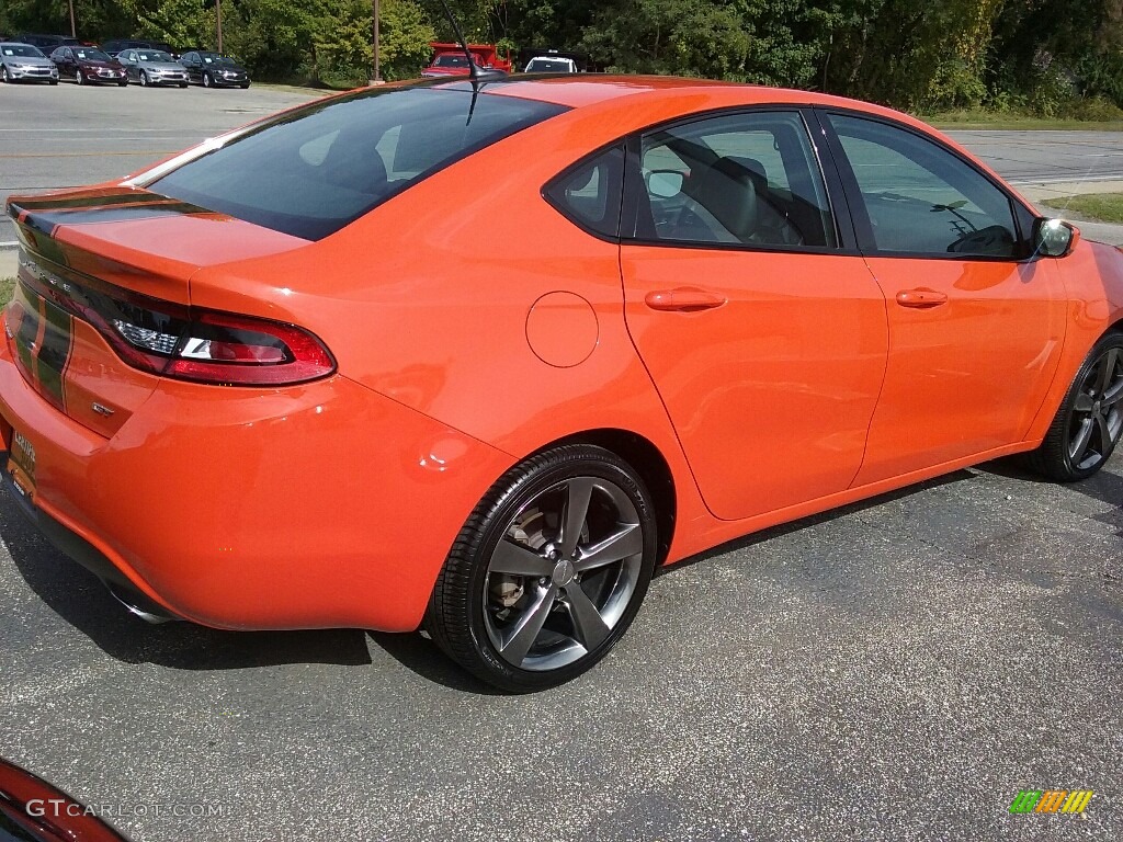 2015 Dart GT - Vitamin C / Black/Ruby Red Accent Stitching photo #5