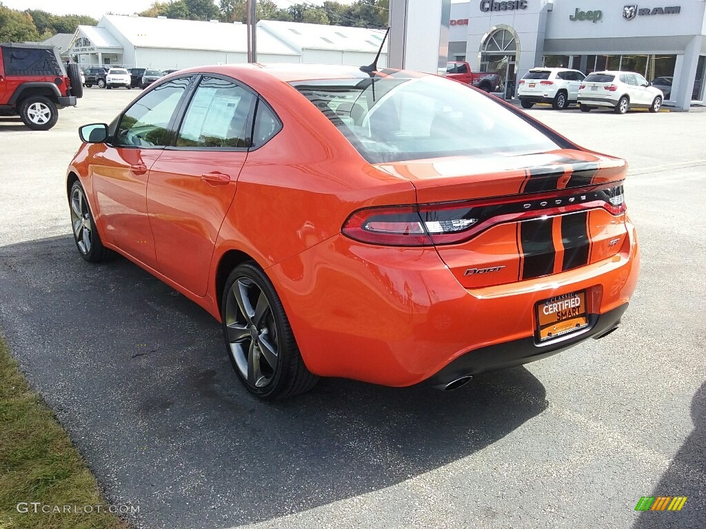 2015 Dart GT - Vitamin C / Black/Ruby Red Accent Stitching photo #6