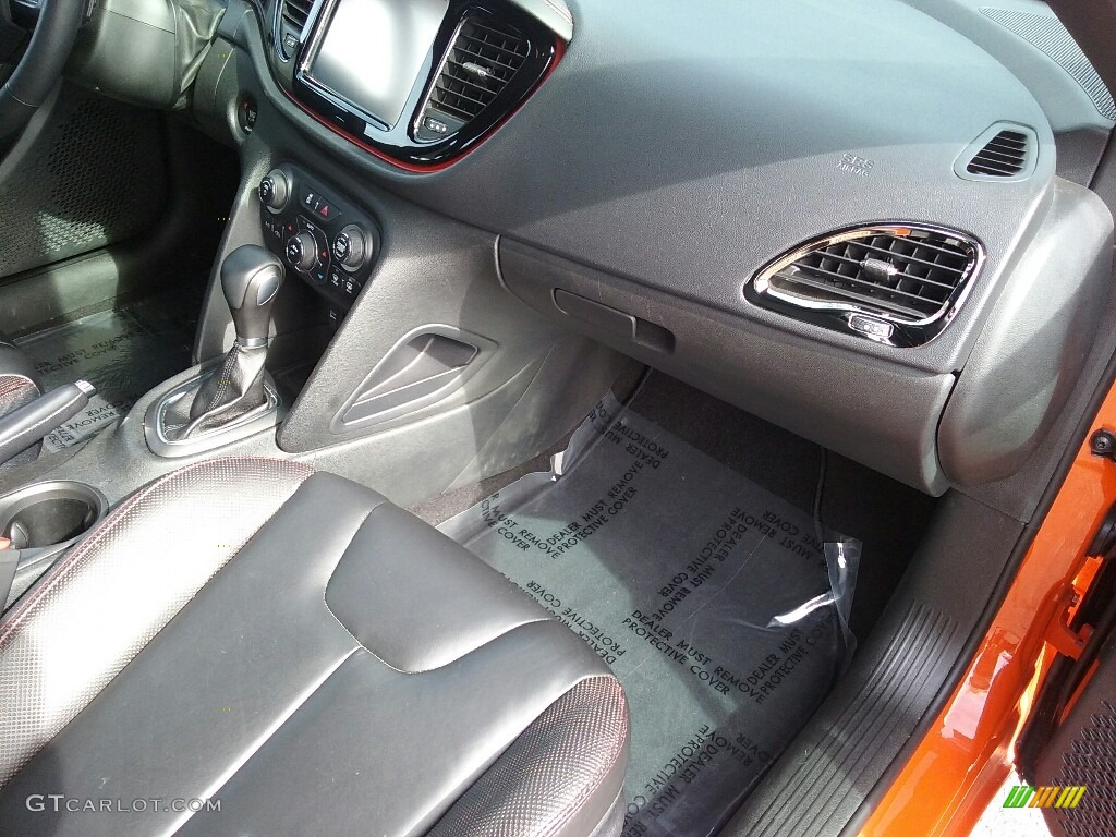 2015 Dart GT - Vitamin C / Black/Ruby Red Accent Stitching photo #23