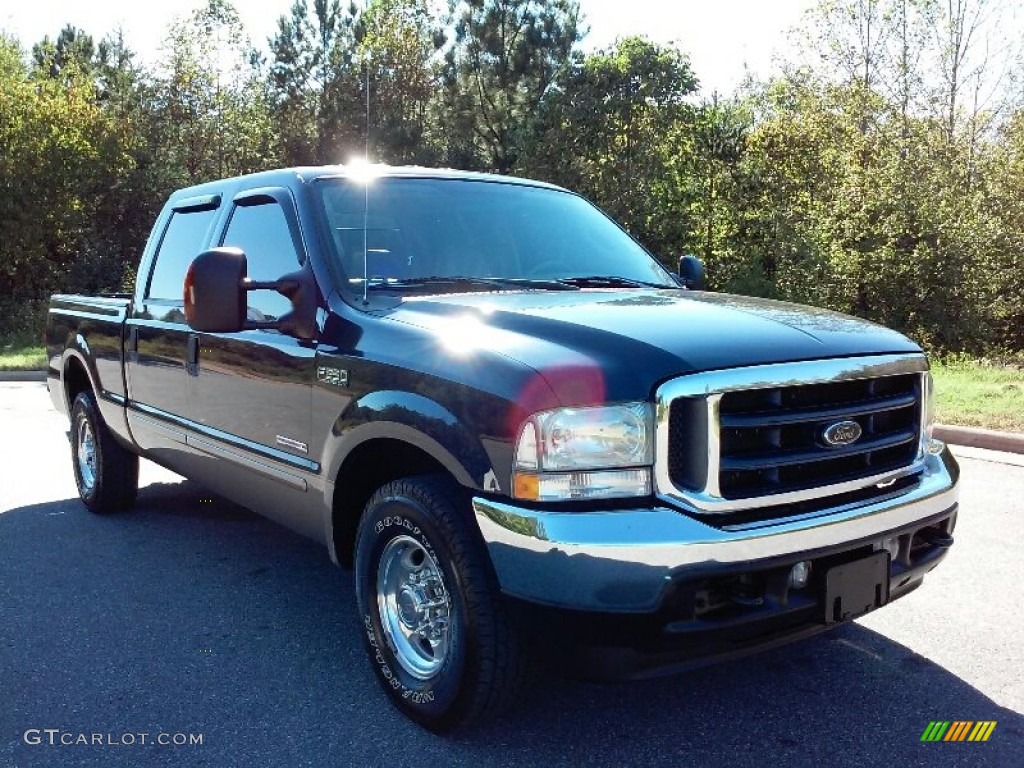 2004 F250 Super Duty Lariat Crew Cab - True Blue Metallic / Medium Parchment photo #6