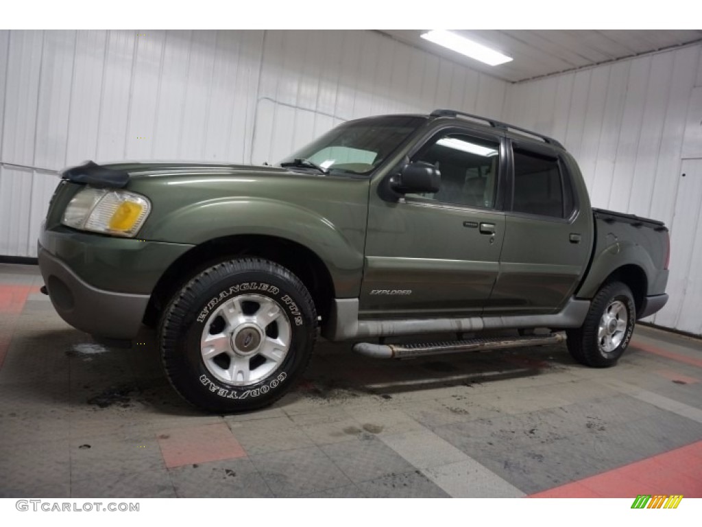 2002 Explorer Sport Trac 4x4 - Aspen Green Metallic / Medium Prairie Tan photo #2