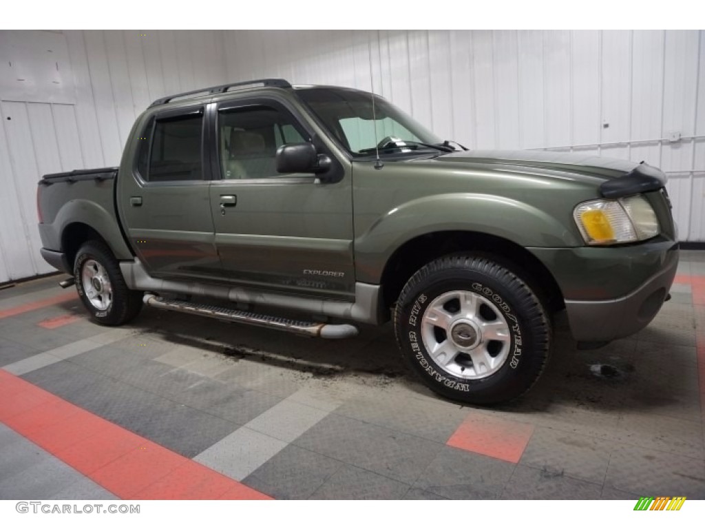 2002 Explorer Sport Trac 4x4 - Aspen Green Metallic / Medium Prairie Tan photo #6