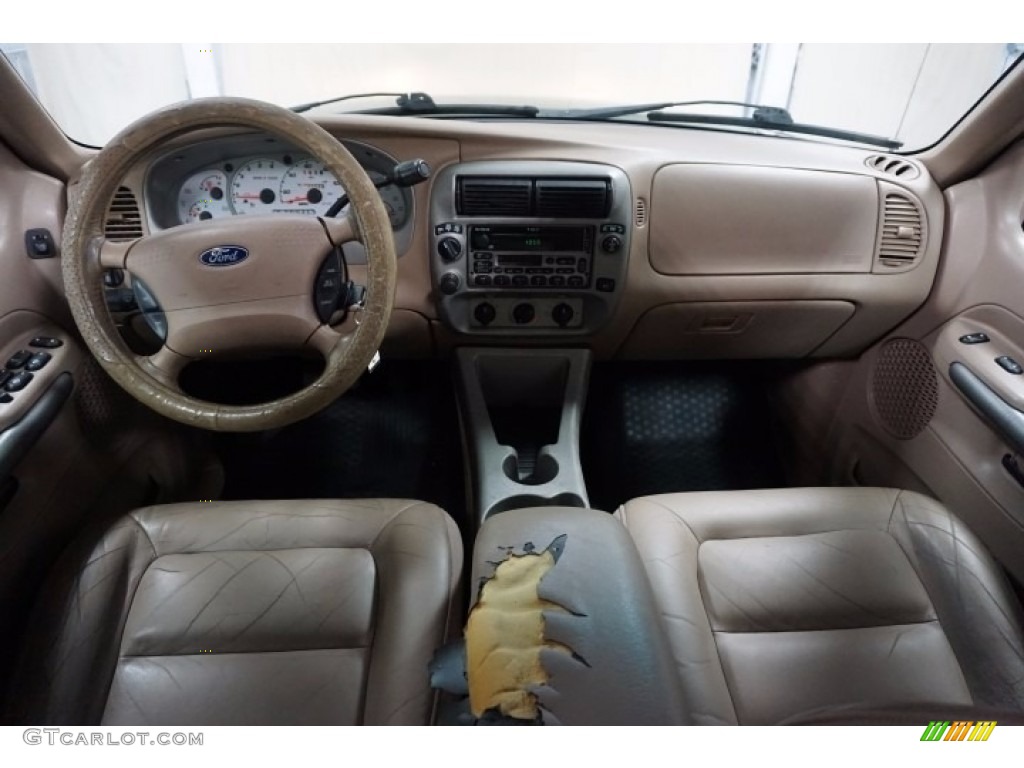 2002 Explorer Sport Trac 4x4 - Aspen Green Metallic / Medium Prairie Tan photo #25