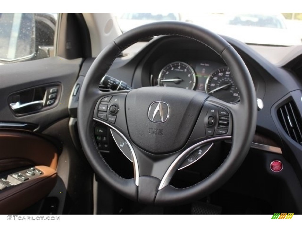 2017 Acura MDX Advance SH-AWD Espresso Steering Wheel Photo #116330009