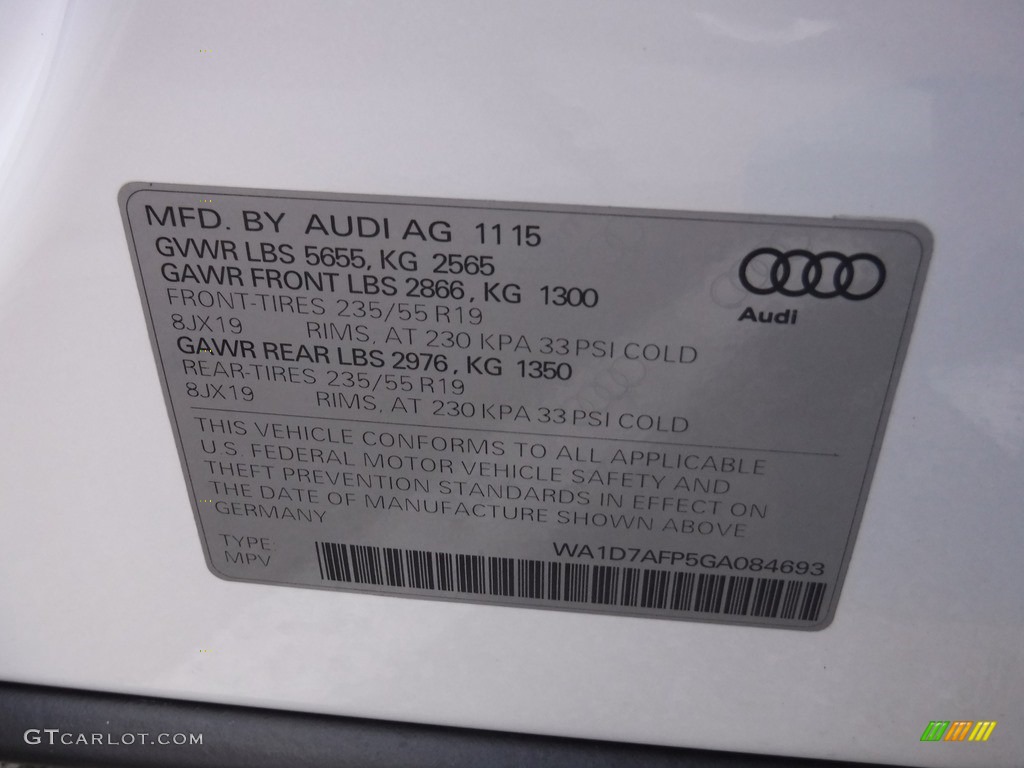 2016 Q5 3.0 TFSI Premium Plus quattro - Glacier White Metallic / Chestnut Brown photo #44