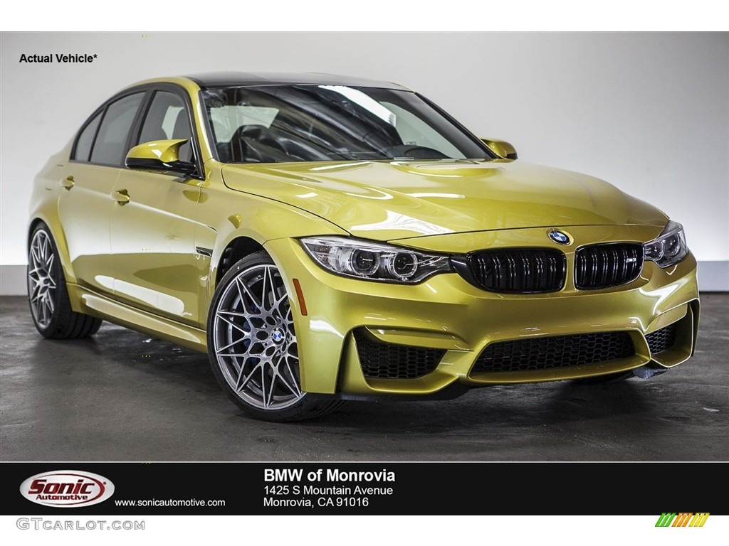 2017 M3 Sedan - Austin Yellow Metallic / Black photo #1