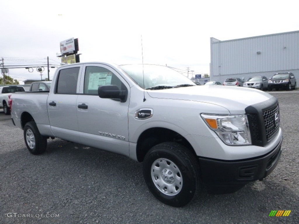 Brilliant Silver 2017 Nissan TITAN XD S Crew Cab 4x4 Exterior Photo #116336201