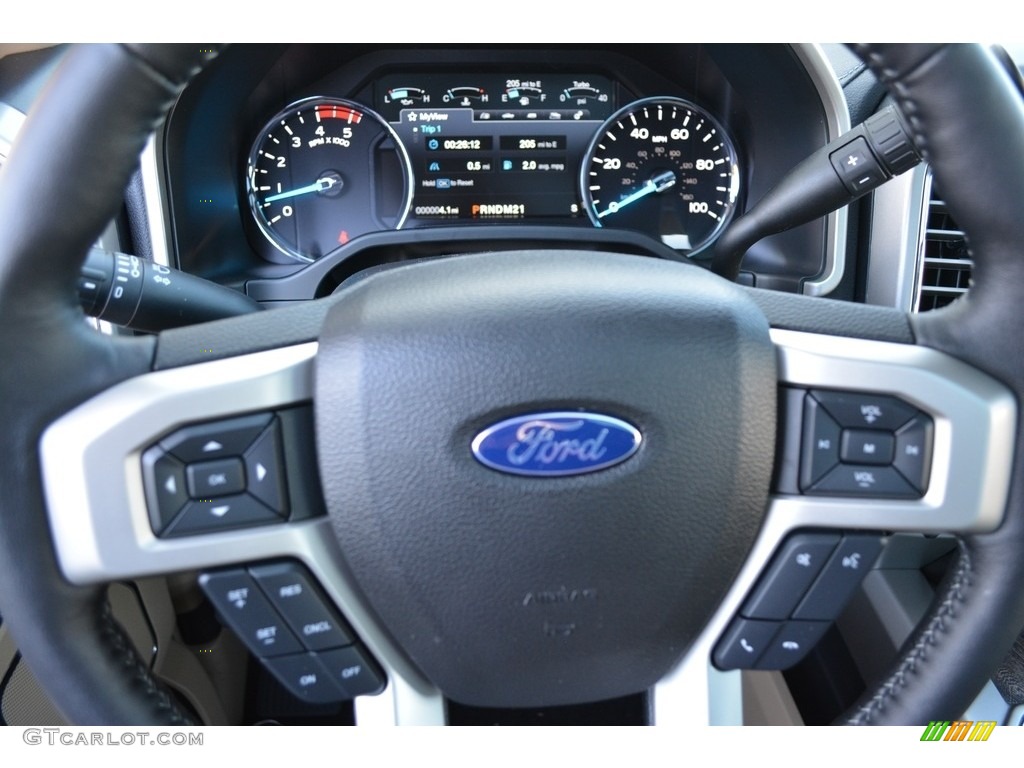 2017 Ford F350 Super Duty Lariat Crew Cab 4x4 Camel Steering Wheel Photo #116338679