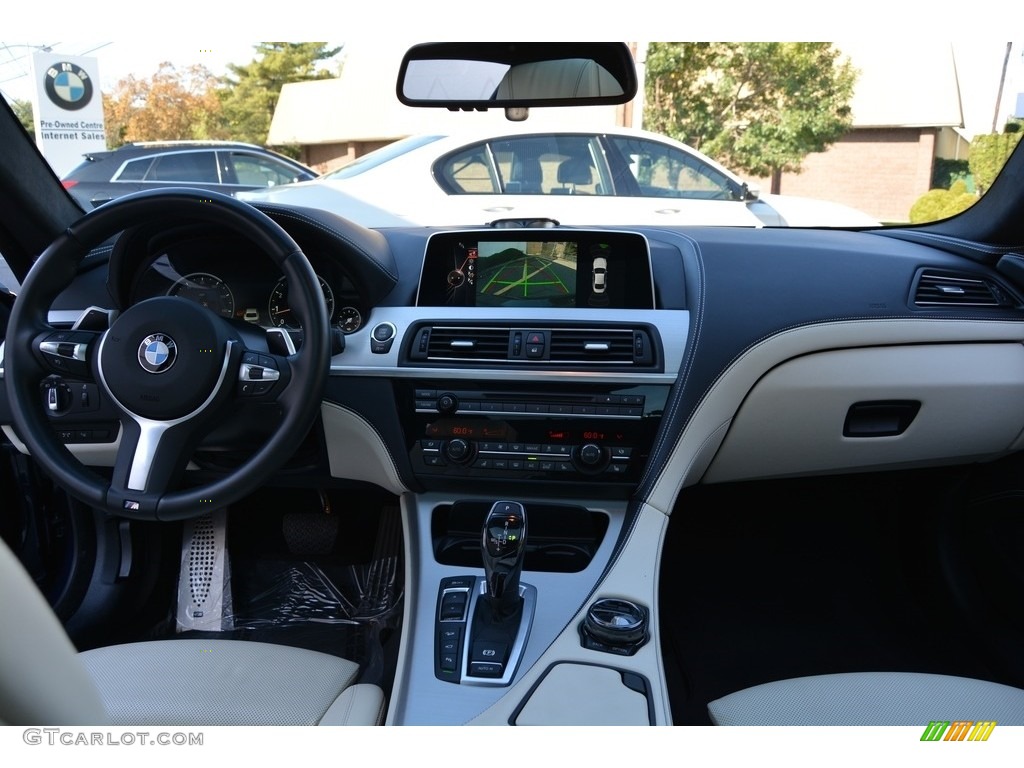 2016 BMW 6 Series 650i xDrive Coupe BMW Individual Platinum/Black Dashboard Photo #116343701