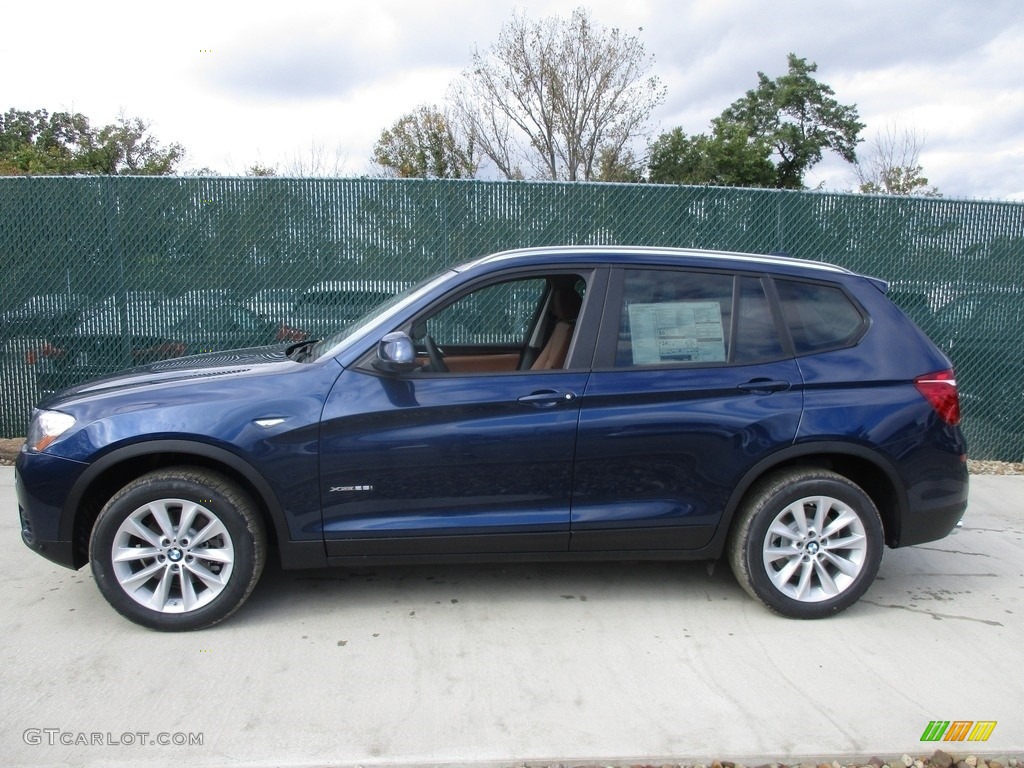 2017 X3 xDrive28i - Deep Sea Blue Metallic / Saddle Brown photo #8