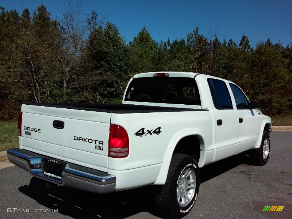 2004 Dakota SLT Quad Cab 4x4 - Bright White / Dark Slate Gray photo #6