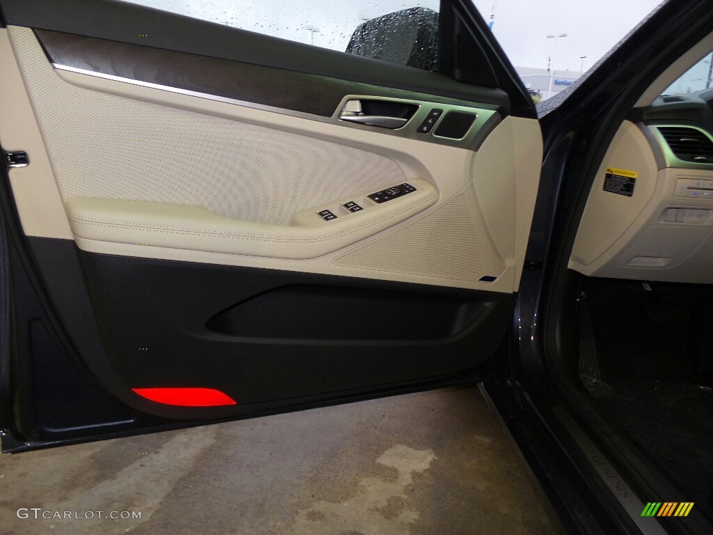 2017 Hyundai Genesis G80 AWD Beige Two Tone Door Panel Photo #116356013