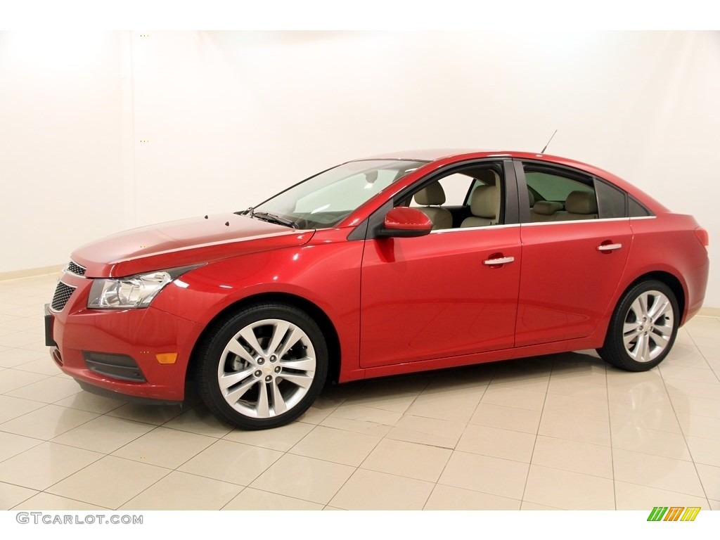 2011 Cruze LTZ - Crystal Red Metallic Tintcoat / Cocoa/Light Neutral Leather photo #3