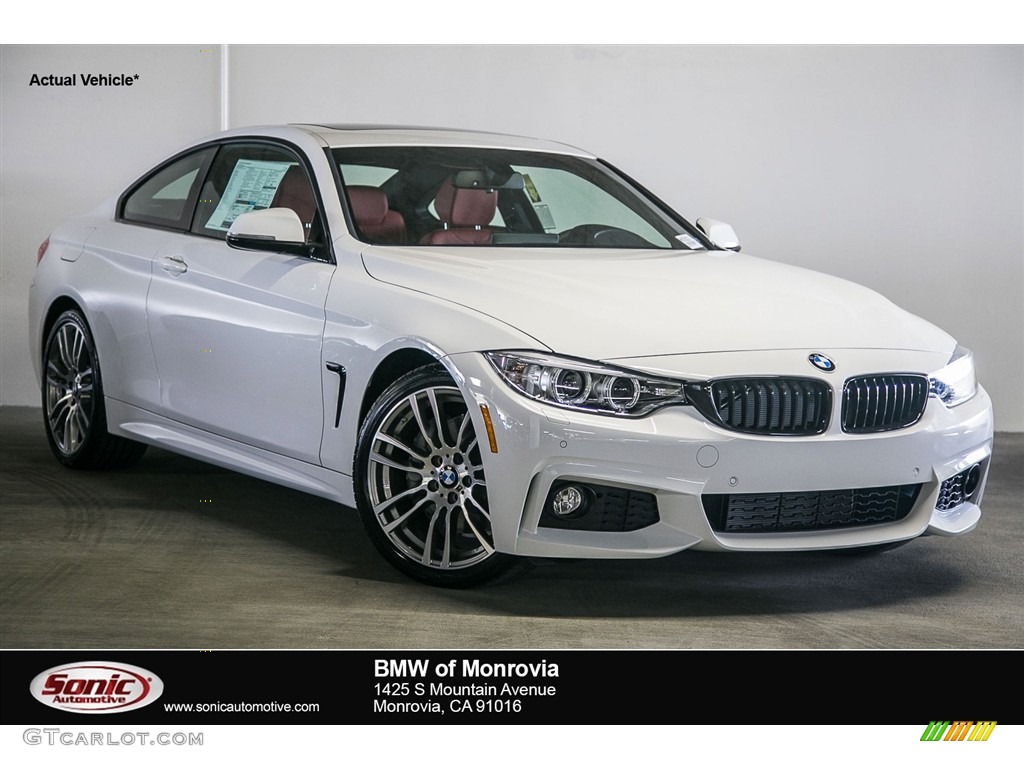 2017 4 Series 430i Coupe - Alpine White / Coral Red photo #1