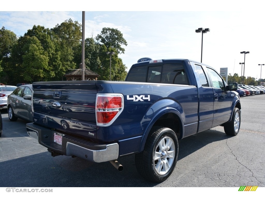 2010 F150 XLT SuperCab 4x4 - Dark Blue Pearl Metallic / Tan photo #3