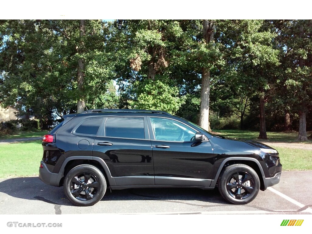Diamond Black Crystal Pearl 2017 Jeep Cherokee Sport Altitude 4x4 Exterior Photo #116380919