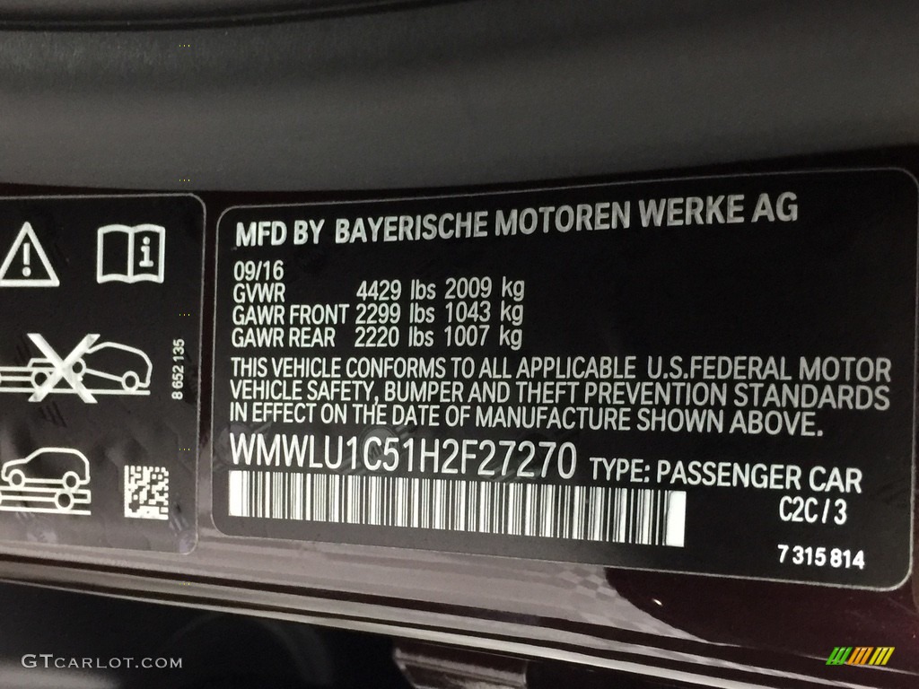 2017 Clubman Color Code C2C for Pure Burgundy Metallic Photo #116385719