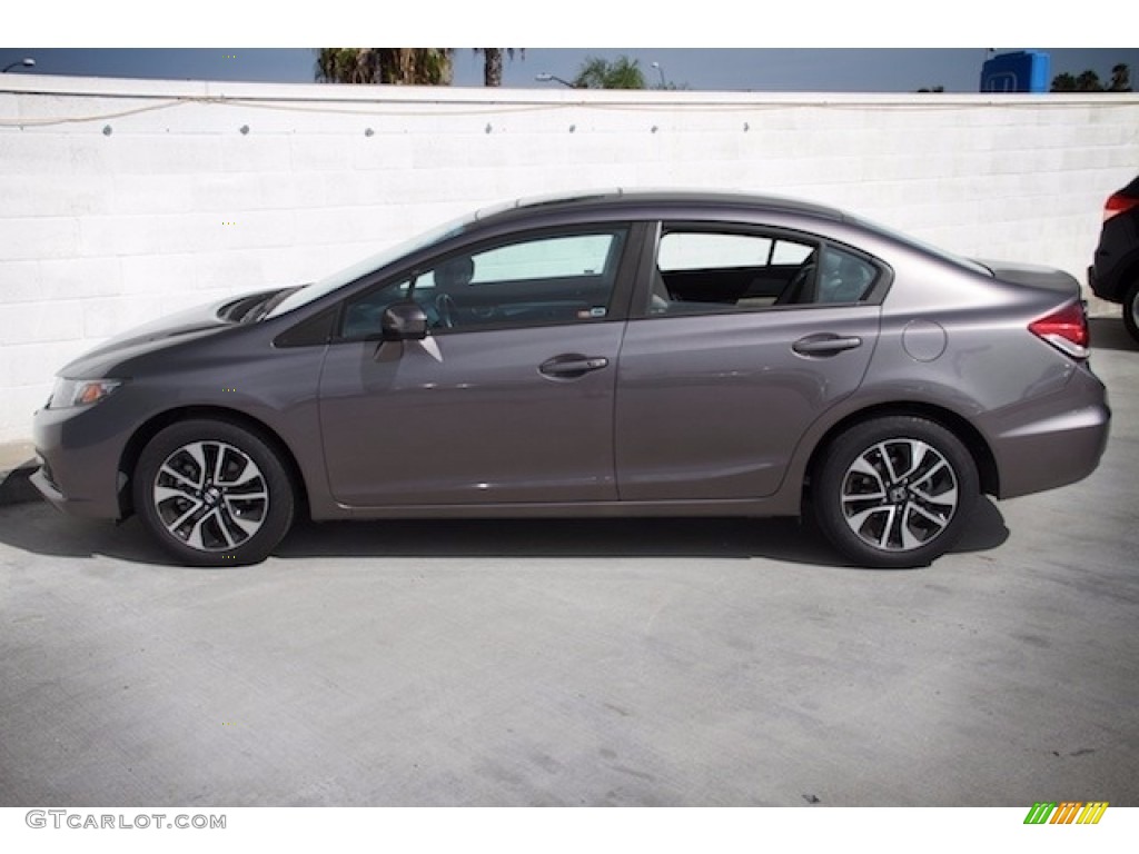 2015 Civic EX Sedan - Urban Titanium Metallic / Beige photo #8