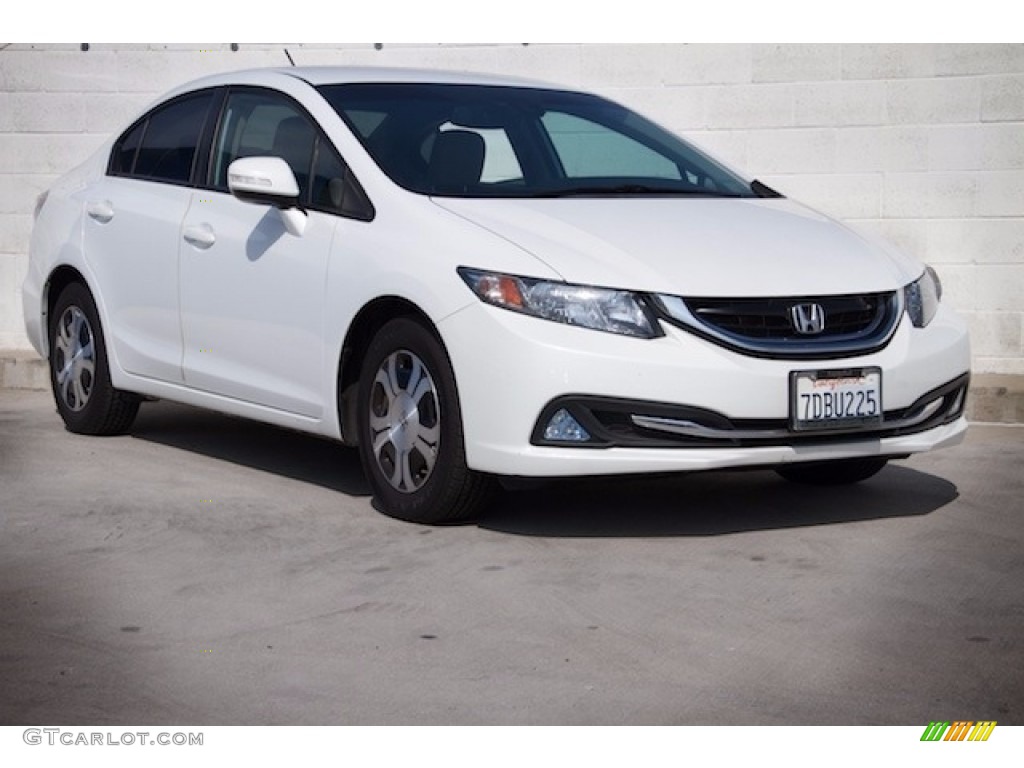 2013 Civic Hybrid Sedan - White Orchid Pearl / Gray photo #1