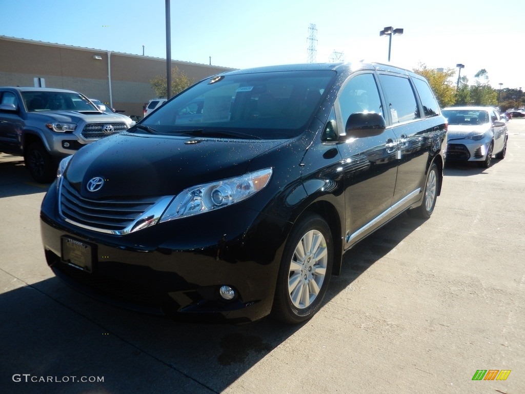 2017 Sienna XLE AWD - Midnight Black Metallic / Ash photo #1