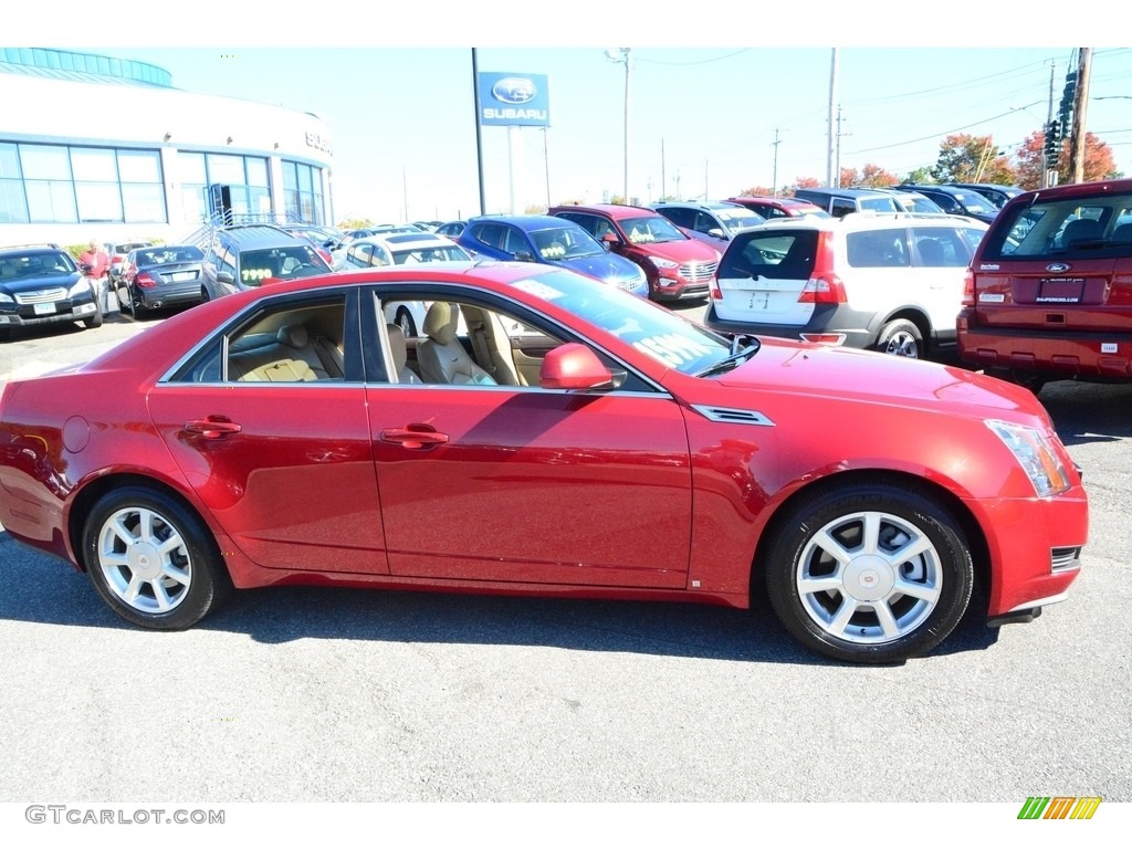 2009 CTS 4 AWD Sedan - Crystal Red / Cashmere/Cocoa photo #4
