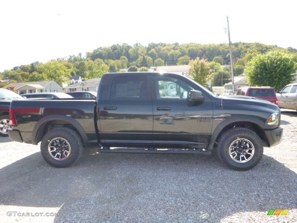 2017 1500 Rebel Crew Cab 4x4 - Brilliant Black Crystal Pearl / Rebel Theme Red/Black photo #9