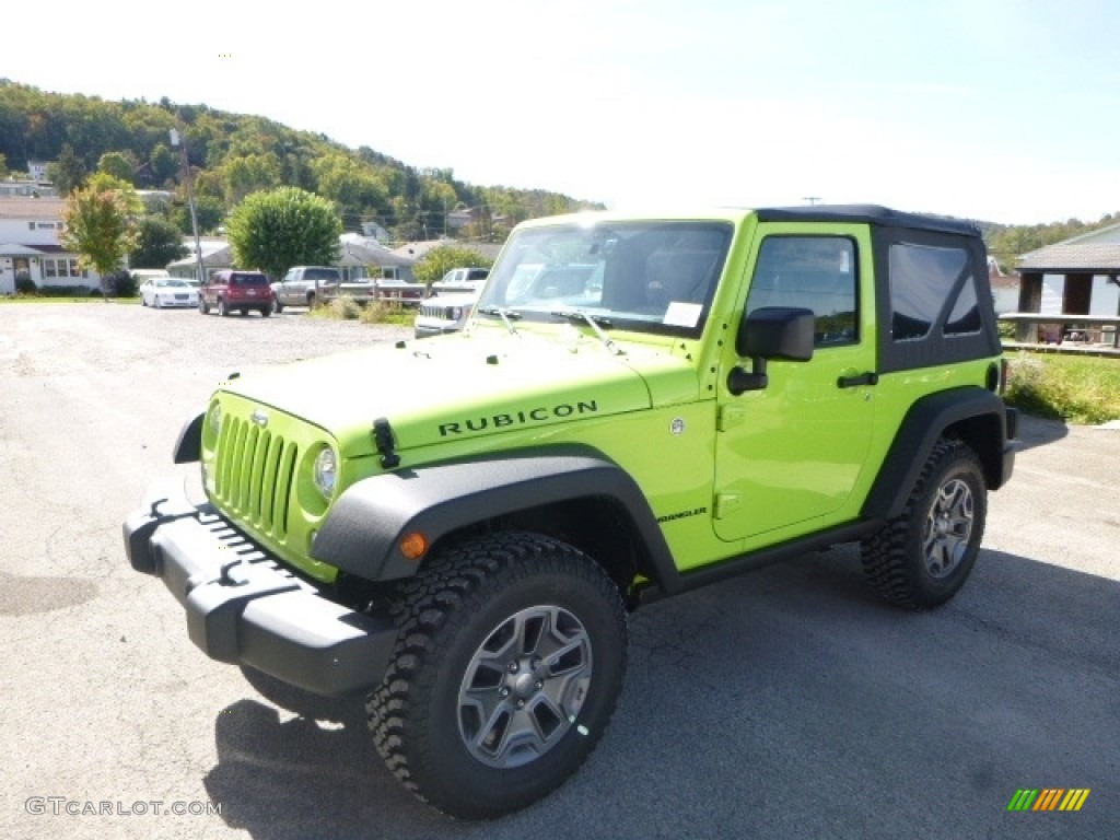 2017 Wrangler Rubicon 4x4 - Hypergreen / Black/Dark Saddle photo #1