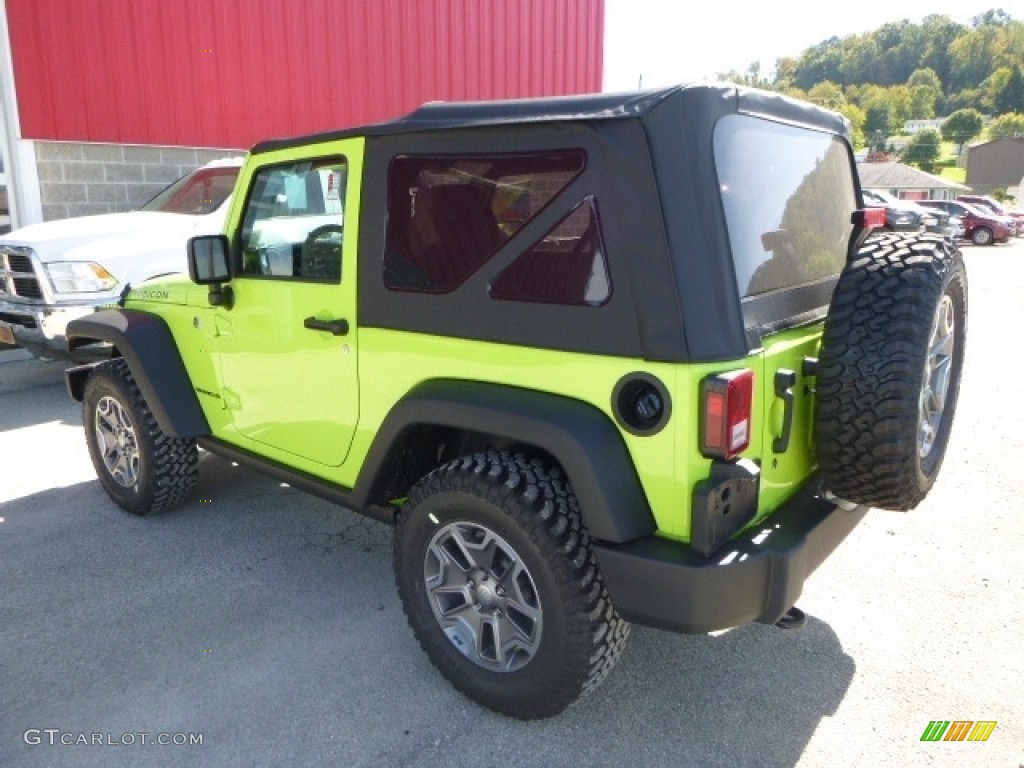 2017 Wrangler Rubicon 4x4 - Hypergreen / Black/Dark Saddle photo #4