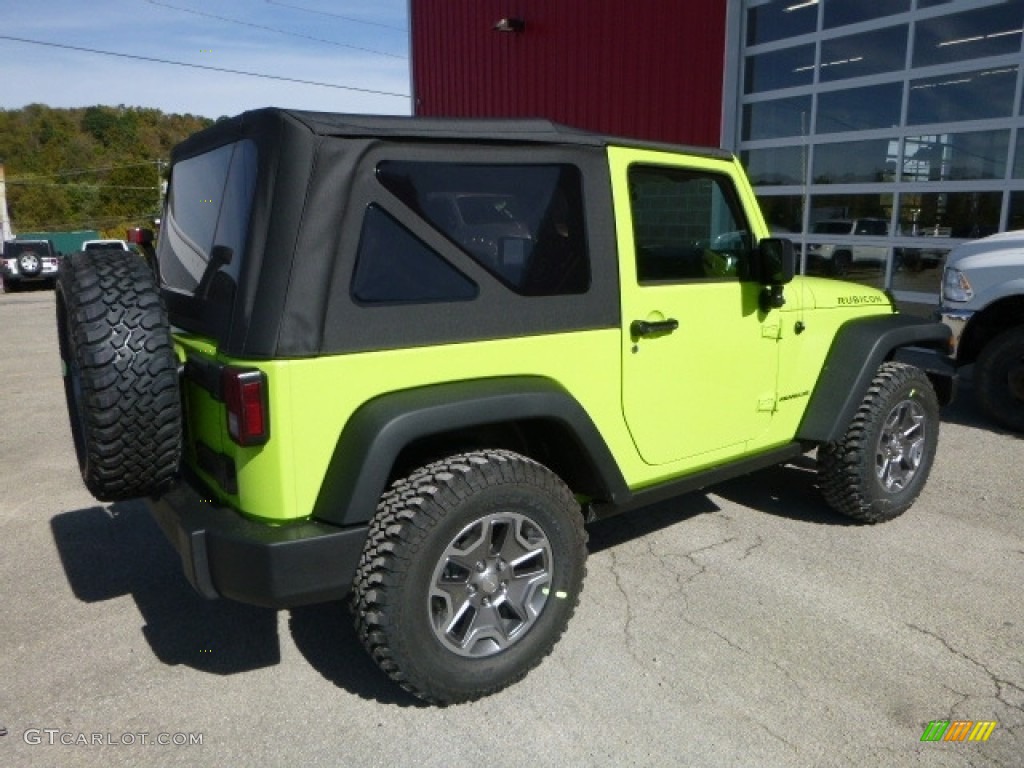 2017 Wrangler Rubicon 4x4 - Hypergreen / Black/Dark Saddle photo #6