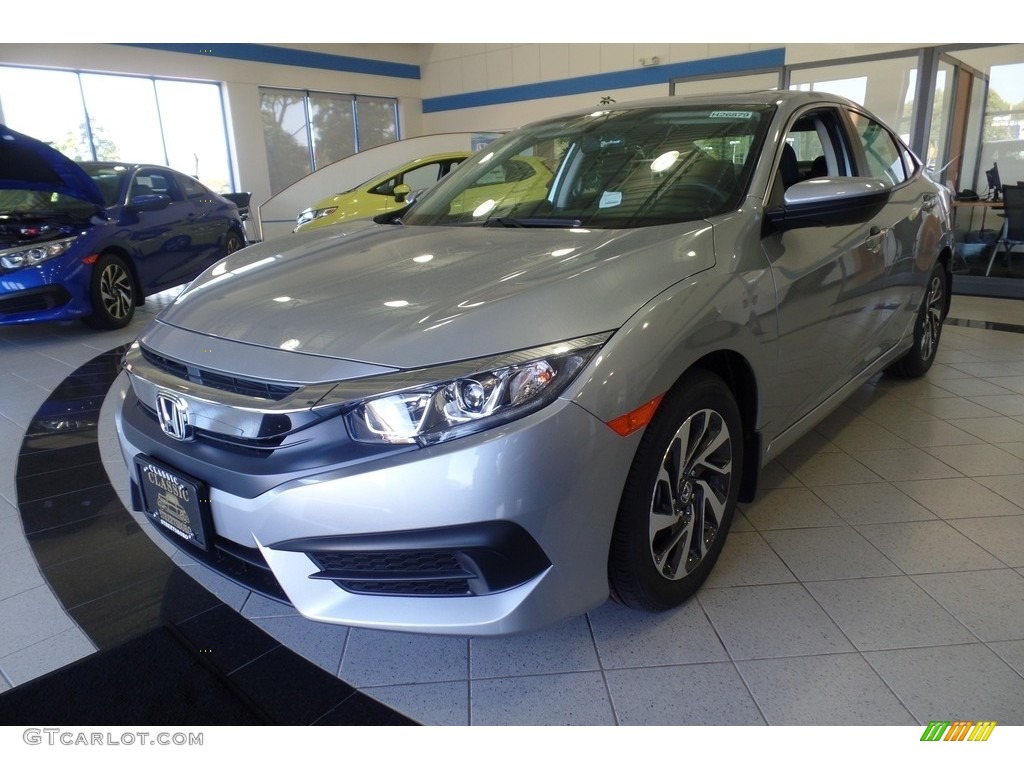 2016 Civic EX Sedan - Lunar Silver Metallic / Black photo #1