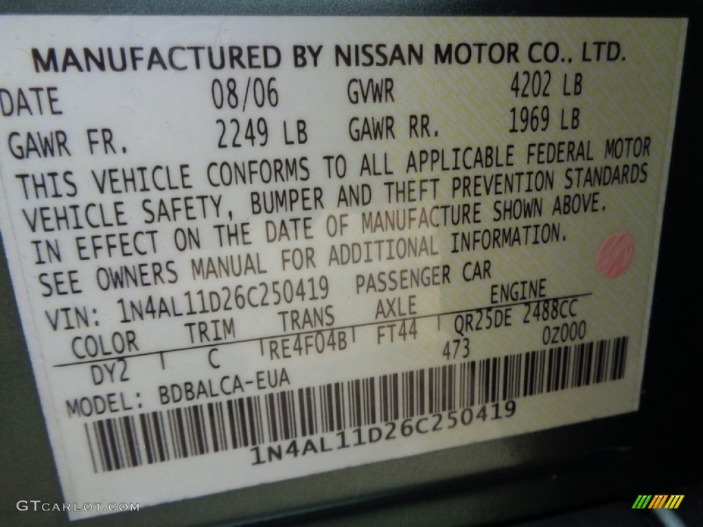 2006 Altima 2.5 S - Mystic Emerald Metallic / Blond photo #78